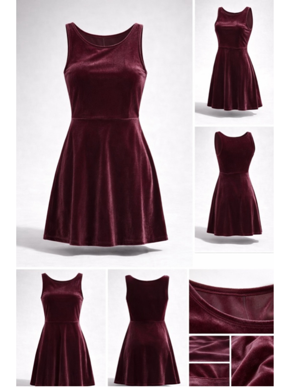 Women's Express Dress XS Burgundy Velvet Sleeveless Summer